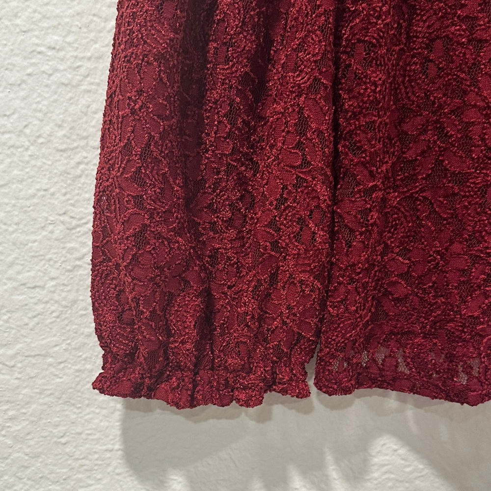 Free People Sweet Talker Floral Lace High Neck Puff Sleeve Blouse, Size S - Picture 13 of 16